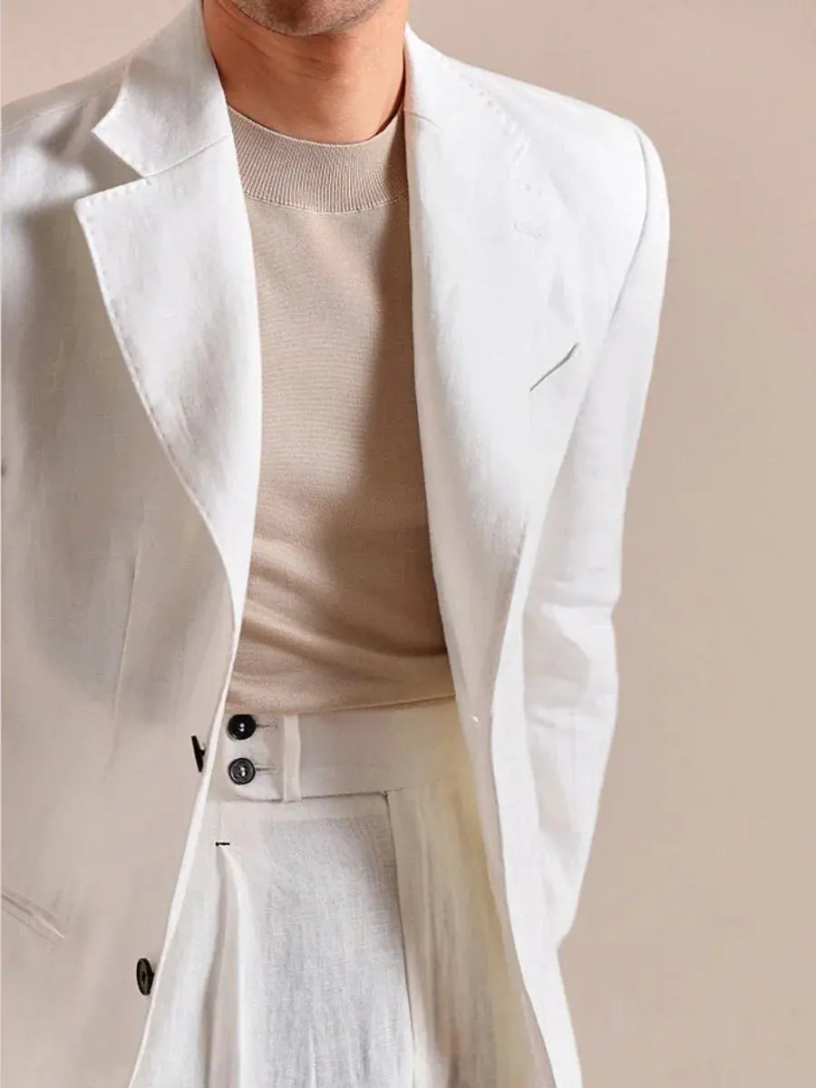 Blazer en lin italien à simple boutonnage