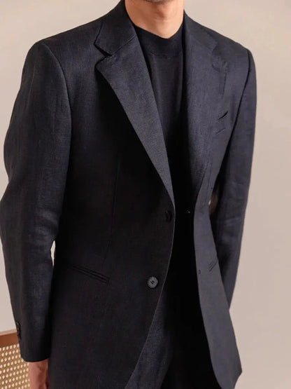 Blazer en lin italien à simple boutonnage