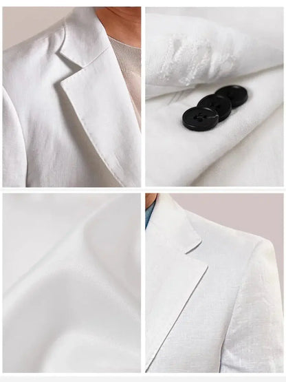 Blazer en lin italien à simple boutonnage