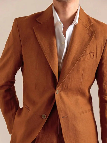 Blazer en lin italien à simple boutonnage