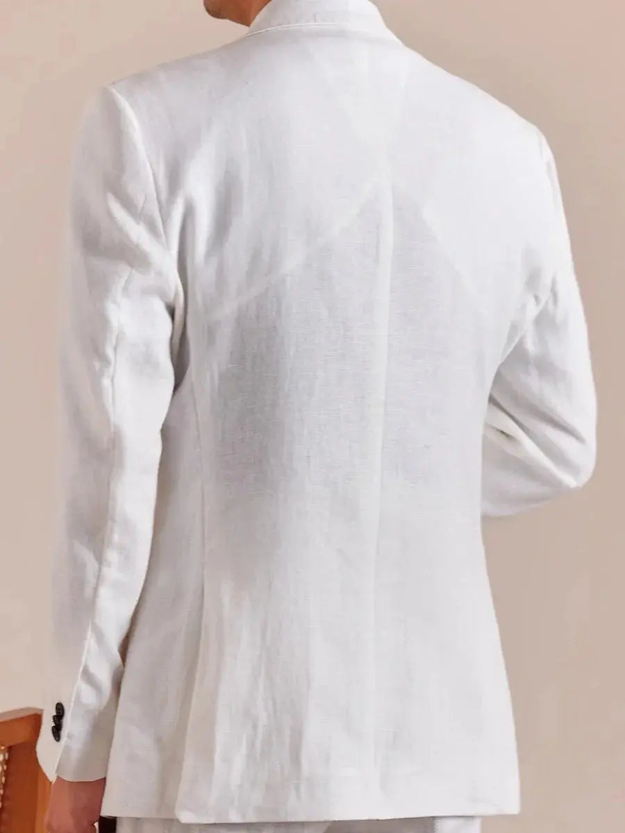 Blazer en lin italien à simple boutonnage