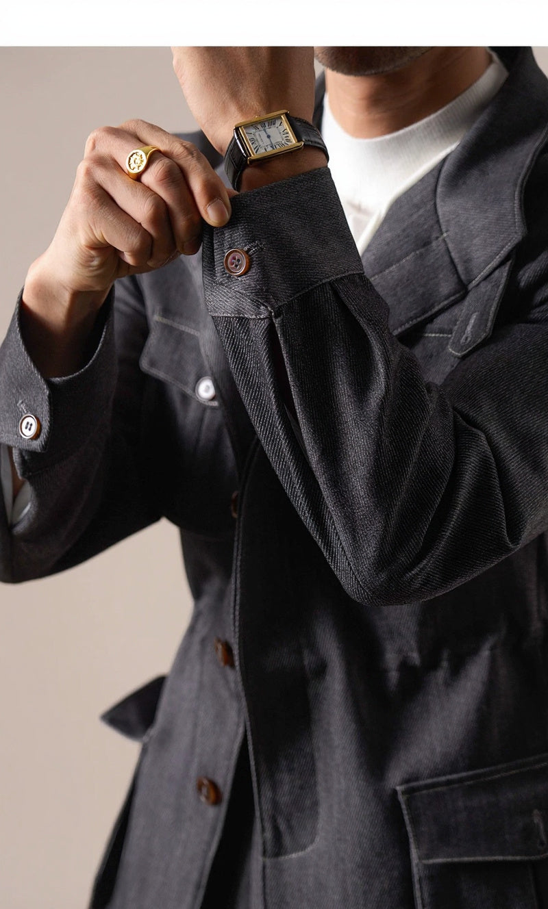 Men's Retro Vintage Denim Hunting Jacket