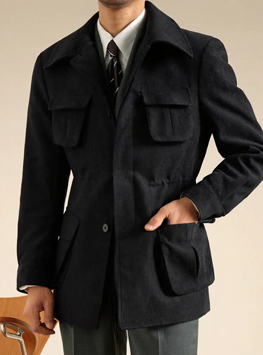 Men’s Chenille Hunting Jacket — Retro Slim Fit Casual Coat