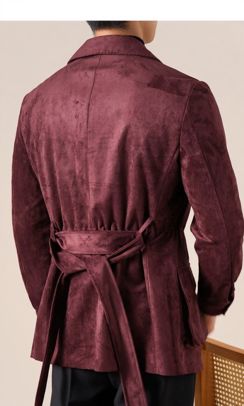 Men's Slim Fit Suede Hunting Retro Jacket