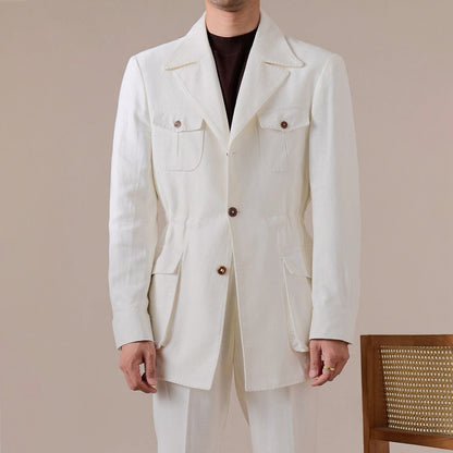 Men's Breathable Linen Italian Safari Jacket