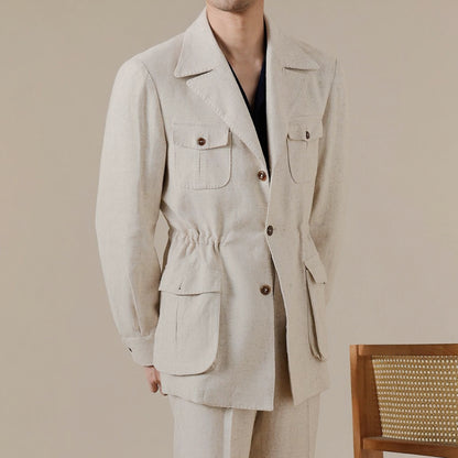 Men's Breathable Linen Italian Safari Jacket