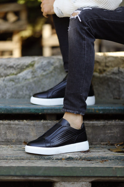 Abboud New Collection Straw Detailed Black Sneakers