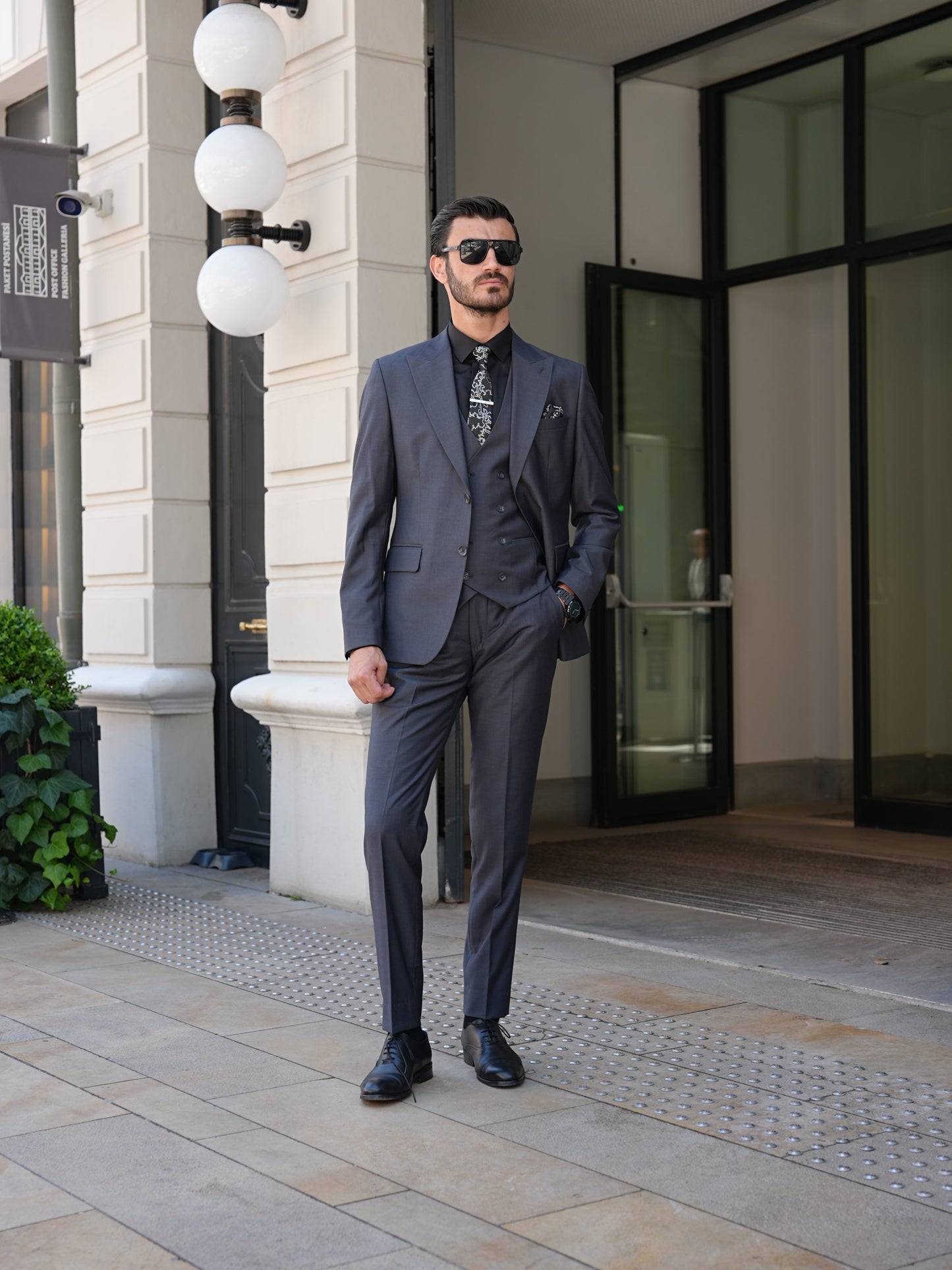 Smoked Grey Slim Fit 3-Piece Suit