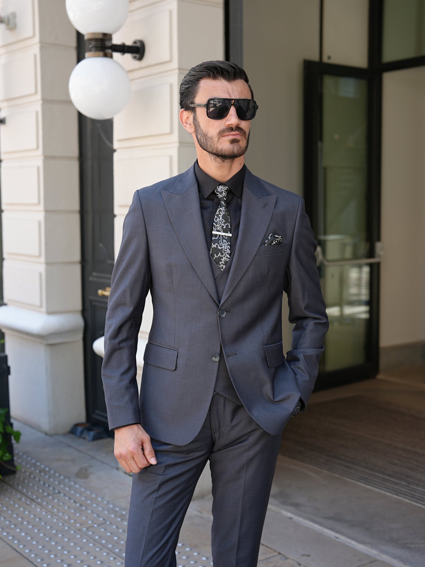 Smoked Grey Slim Fit 3-Piece Suit