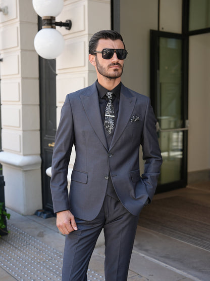 Smoked Grey Slim Fit 3-Piece Suit