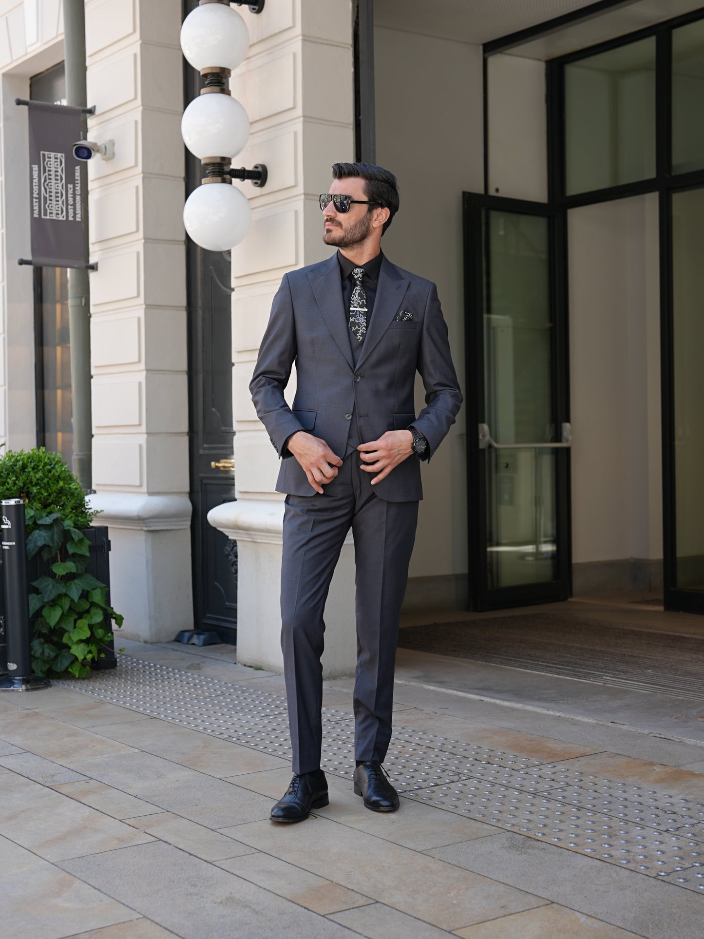 Smoked Grey Slim Fit 3-Piece Suit
