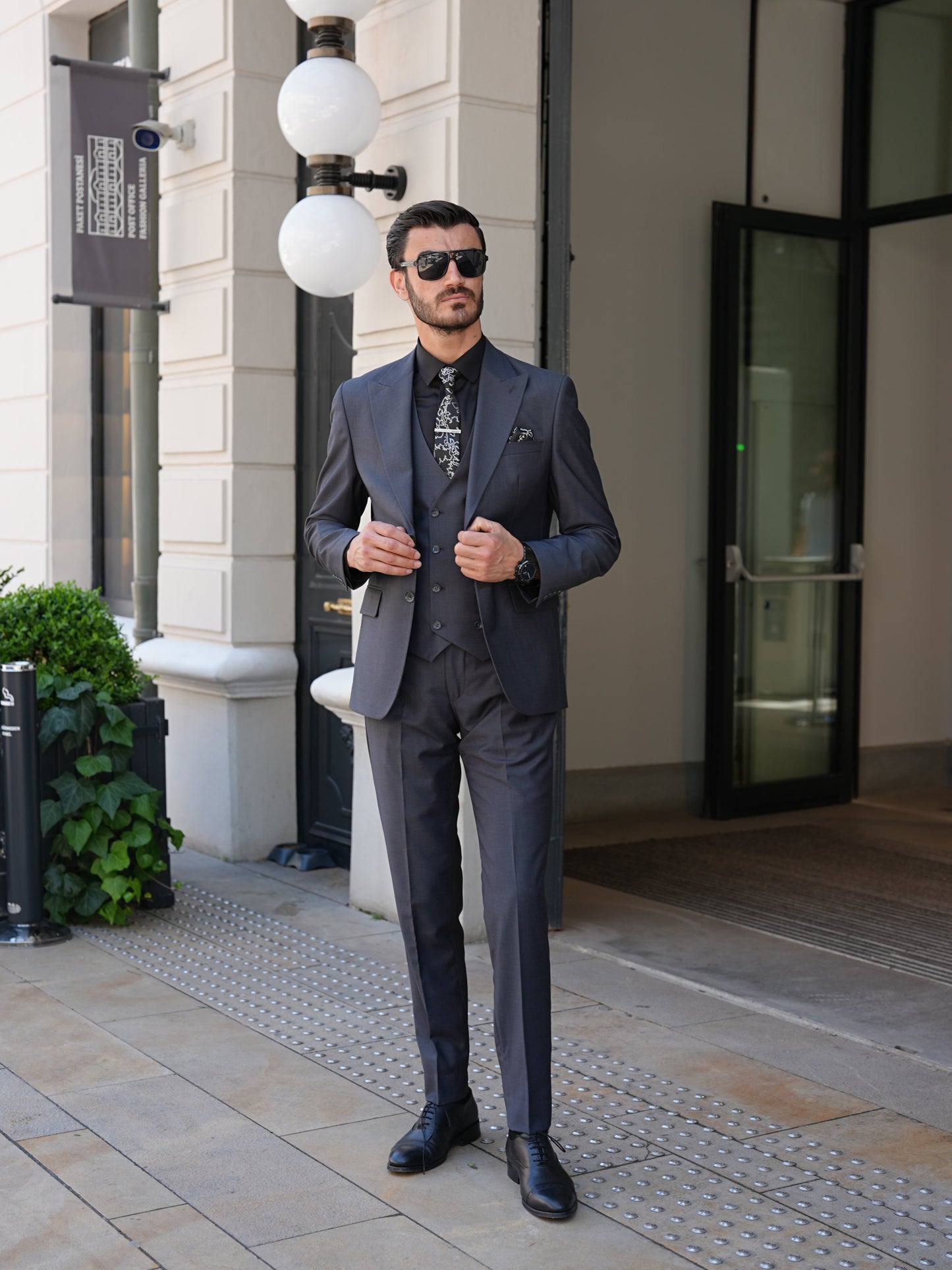 Smoked Grey Slim Fit 3-Piece Suit