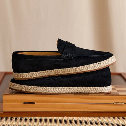 Sheepskin Suede Espadrille Penny Loafers BRABION