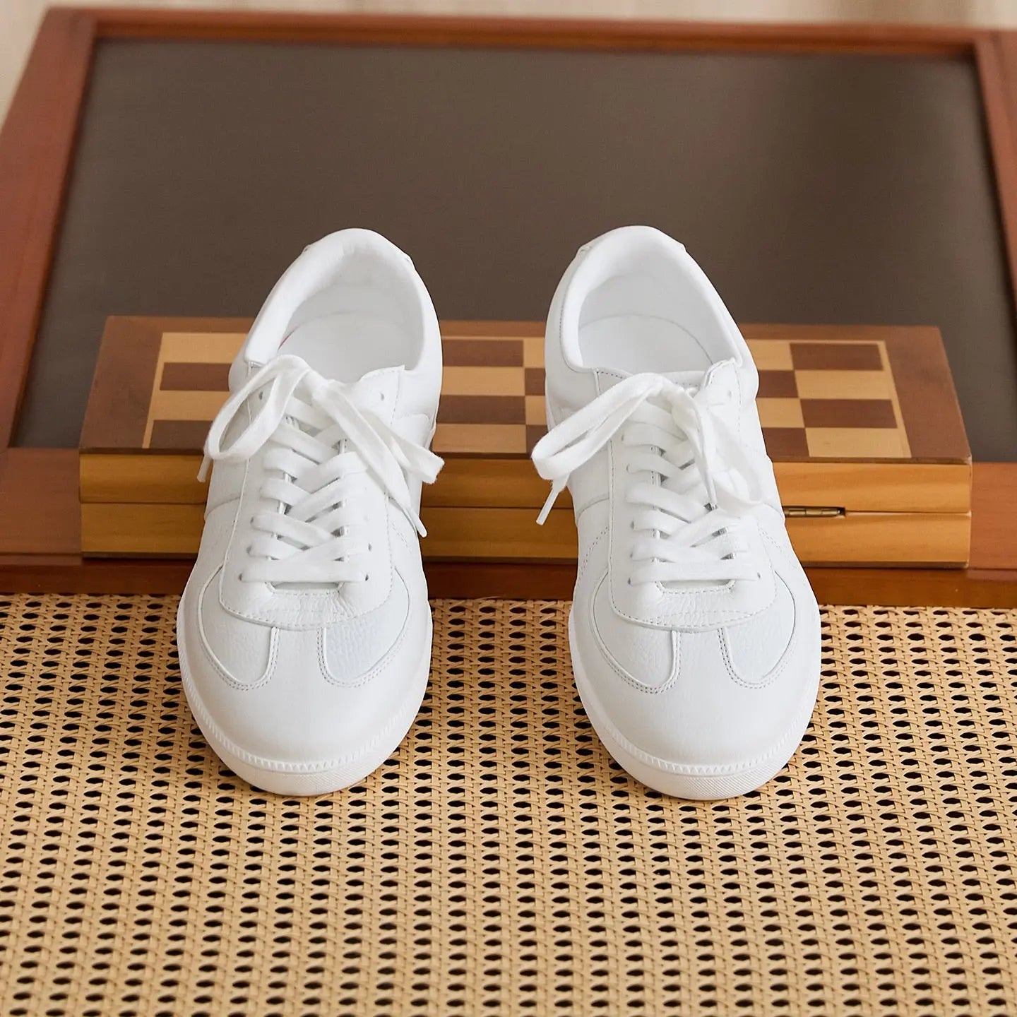 Panelled Cowhide Leather Low-Top Sneakers BRABION