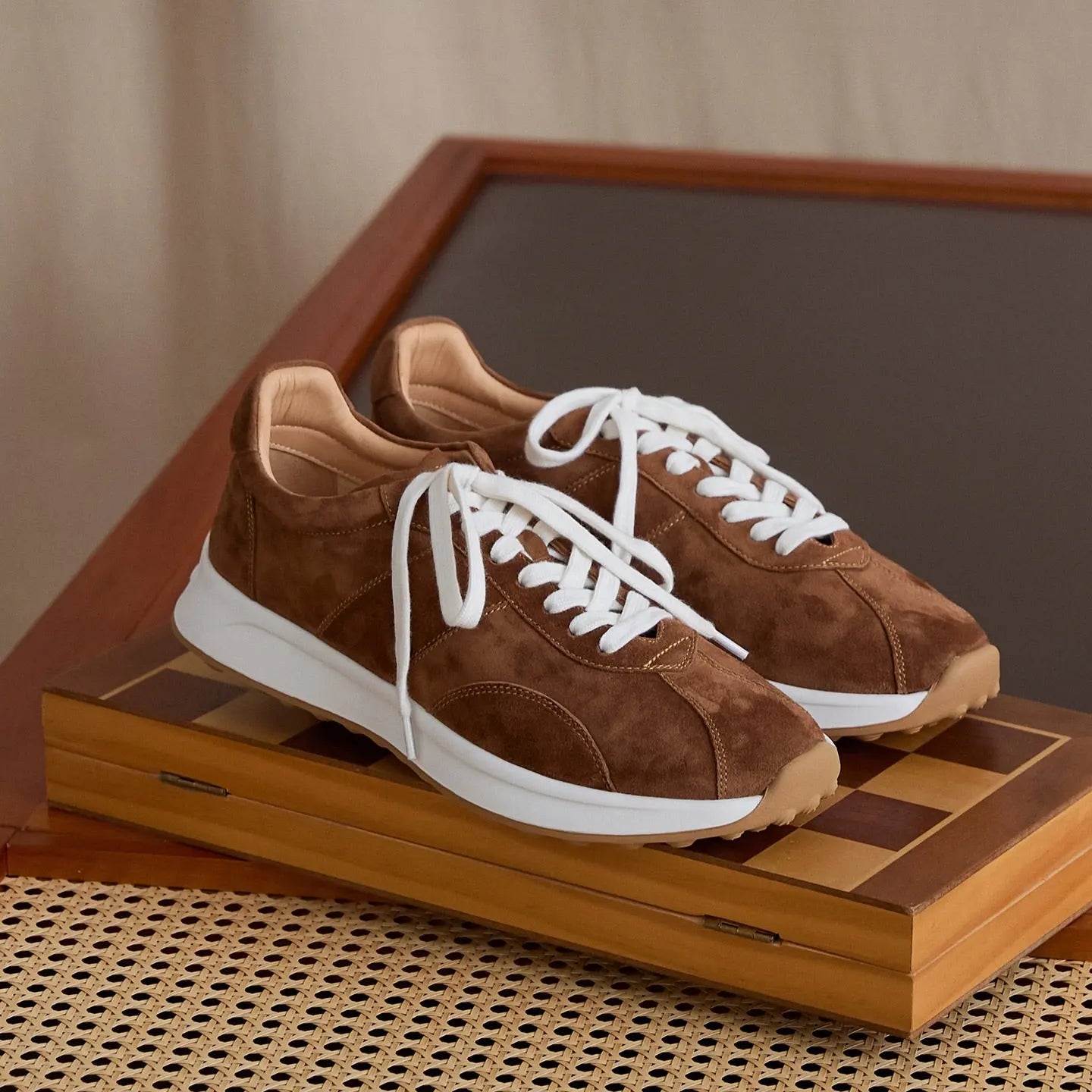 Sheepskin Suede Panelled Low-Profile Sneakers BRABION