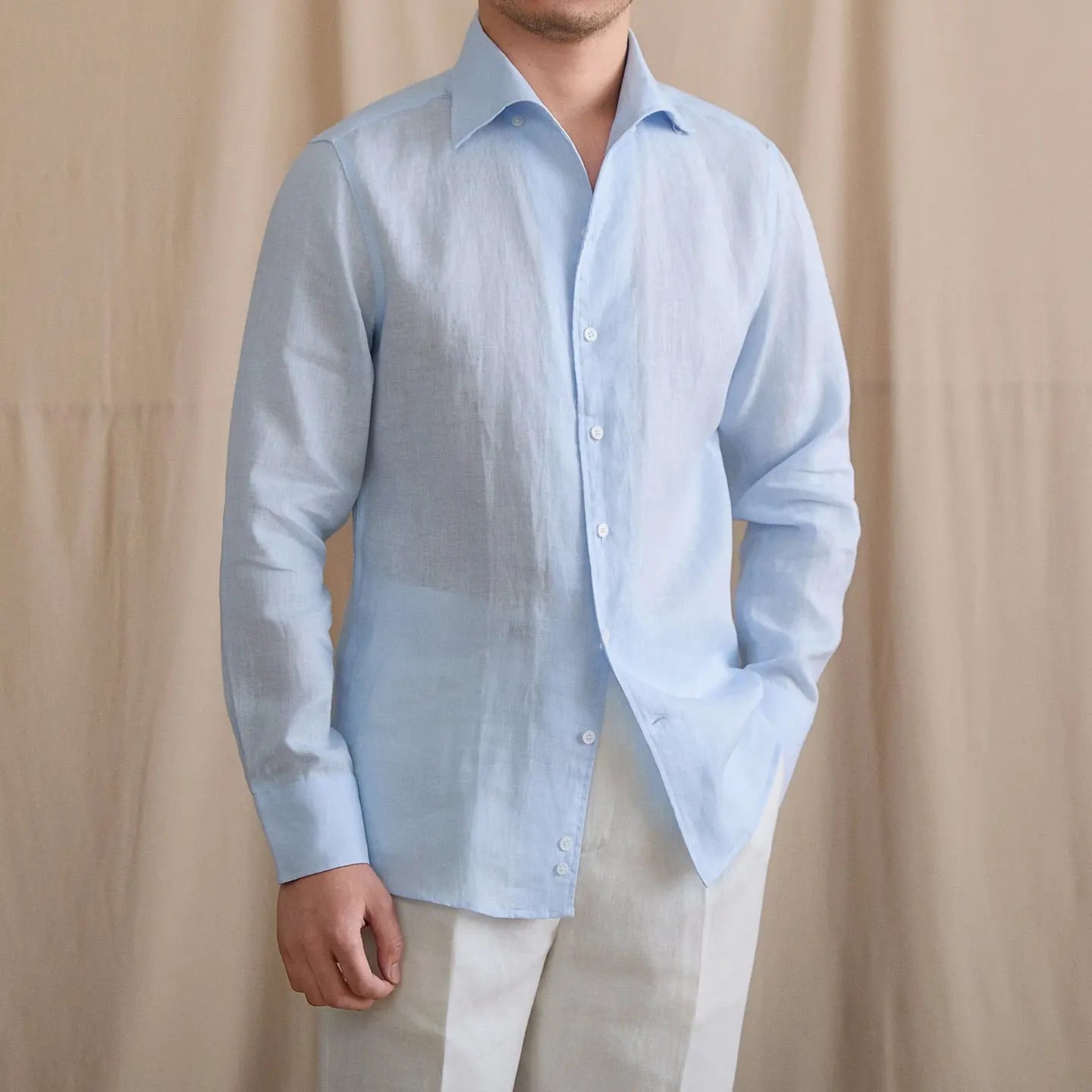 Linen Cutaway Collar Shirt BRABION