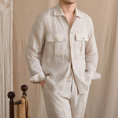 Linen Two-Pocket Camp Shirt BRABION