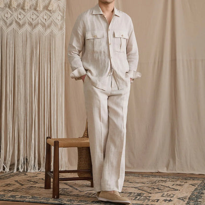 Linen Two-Pocket Camp Shirt BRABION