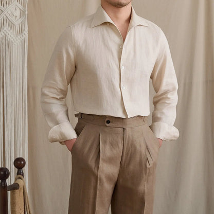 Linen Cutaway Collar Shirt BRABION