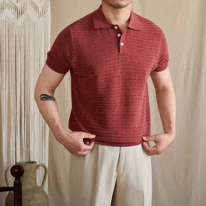 Pointelle Openwork Knit Polo BRABION
