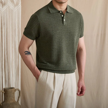 Pointelle Openwork Knit Polo BRABION