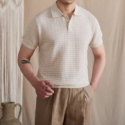 Pointelle Openwork Knit Polo BRABION