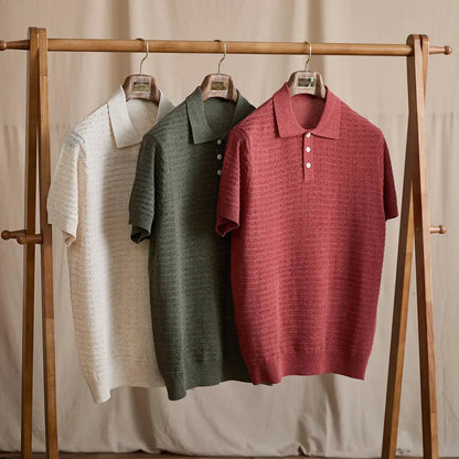Pointelle Openwork Knit Polo BRABION