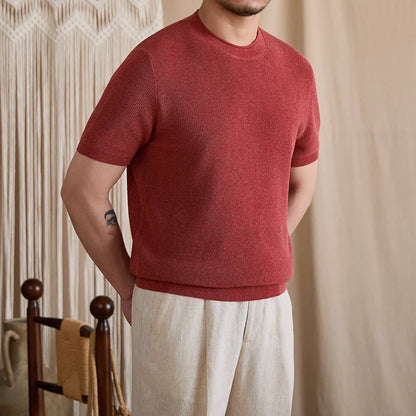 Fine-Gauge Ribbed Knit Crew Tee BRABION