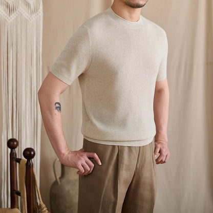 Fine-Gauge Ribbed Knit Crew Tee BRABION