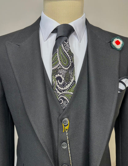 Black Slim-Fit Suit 3-Piece VIOSSI