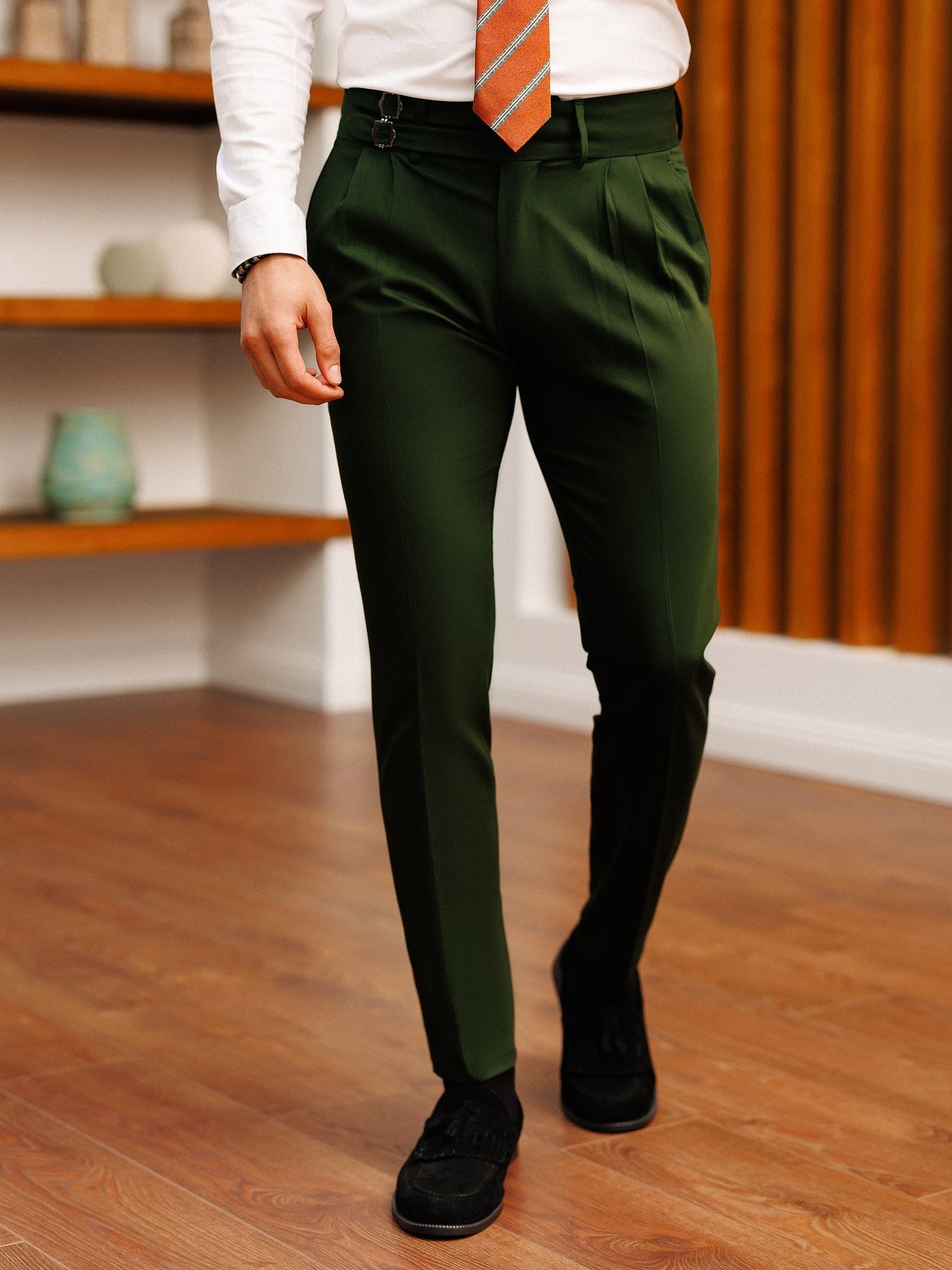 Dark Green Slim-Fit Pants VIOSSI