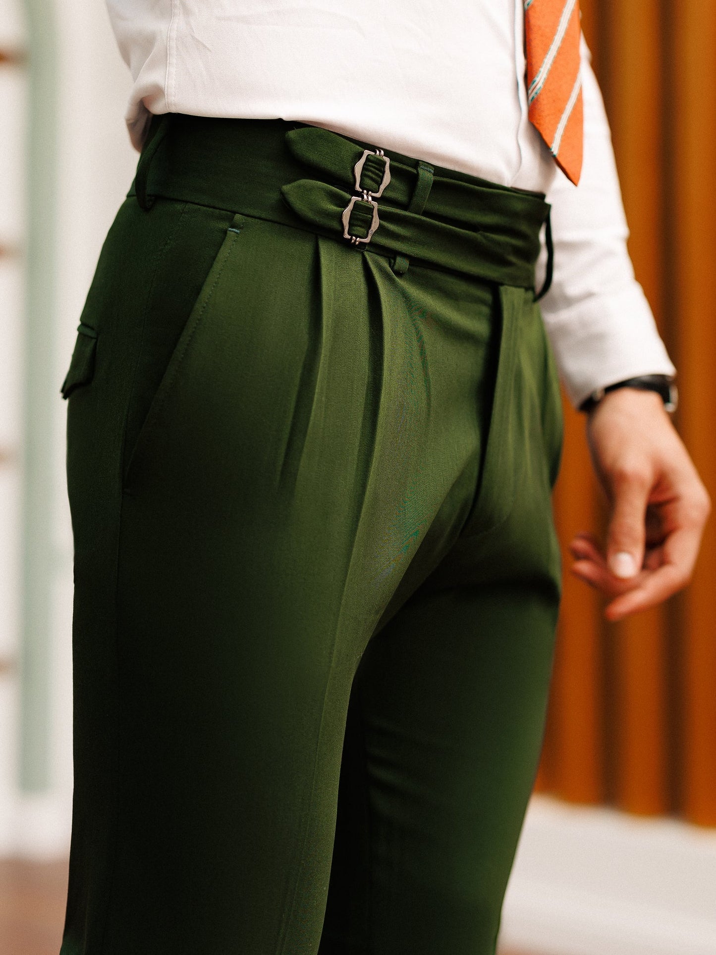 Dark Green Slim-Fit Pants VIOSSI