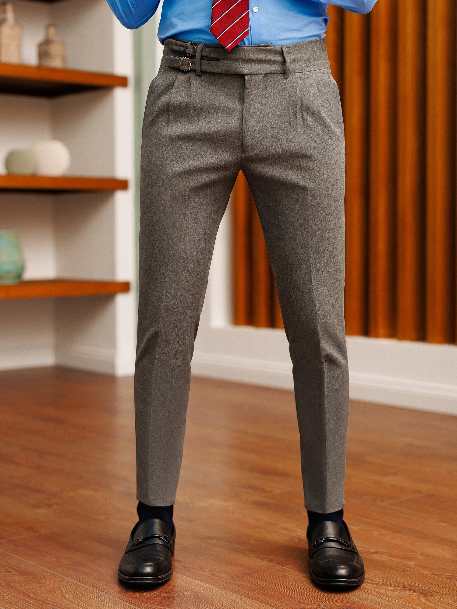Dark Grey Slim-Fit Pants VIOSSI