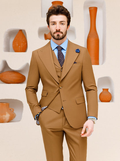 Brown Slim-Fit Suit 3-Piece VIOSSI