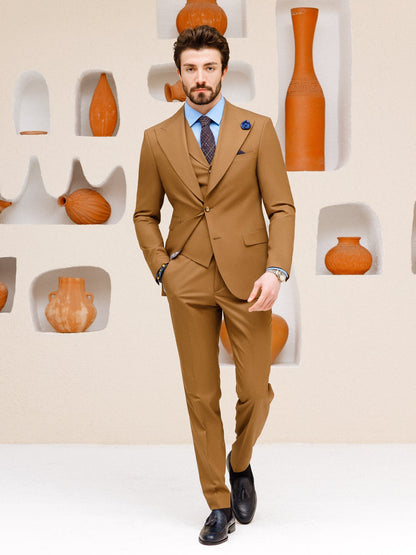 Brown Slim-Fit Suit 3-Piece VIOSSI