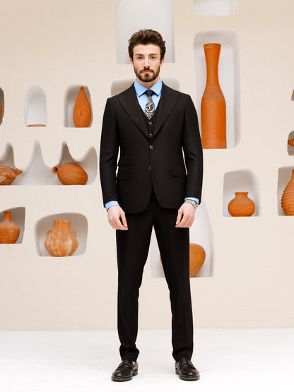 Black Slim-Fit Suit 3-Piece VIOSSI