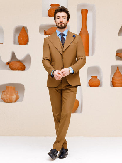 Brown Slim-Fit Suit 3-Piece VIOSSI