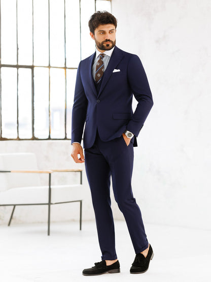 Deep Navy Slim-Fit Suit 3-Piece VIOSSI