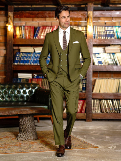 Khaki Modern-Fit Suit 3-Piece VIOSSI