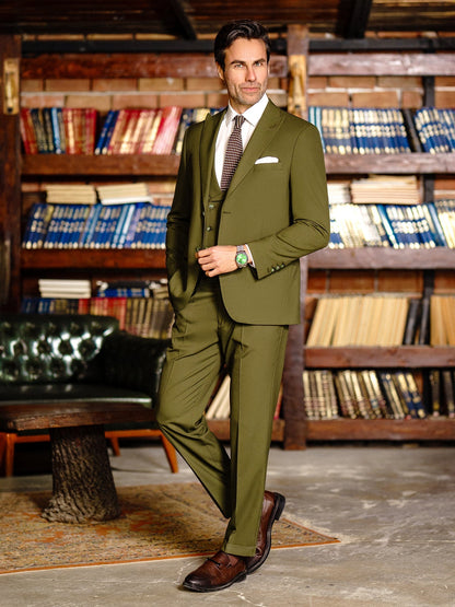 Khaki Modern-Fit Suit 3-Piece VIOSSI