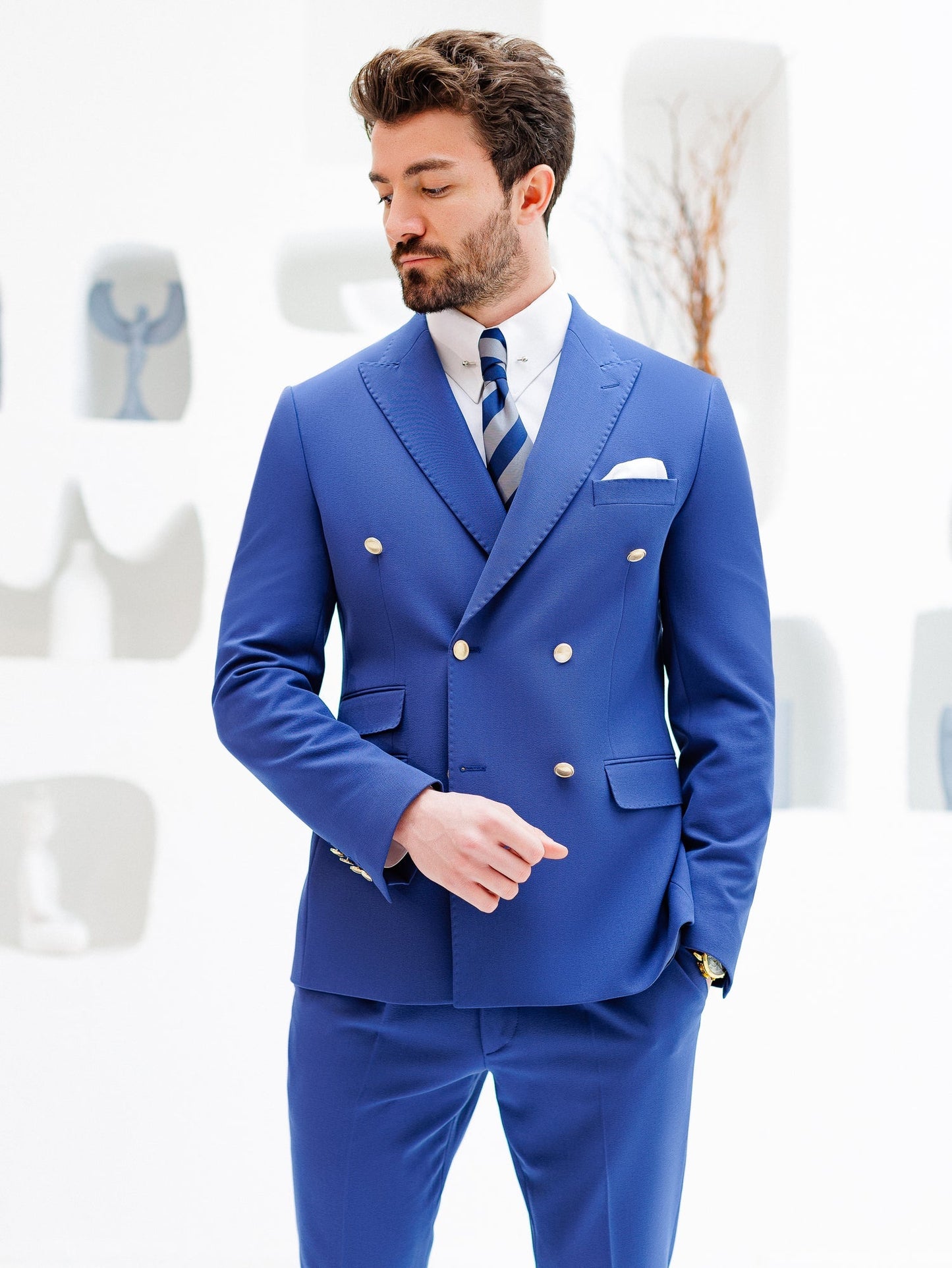 Navy Double Breasted Suit 2-Piece VIOSSI