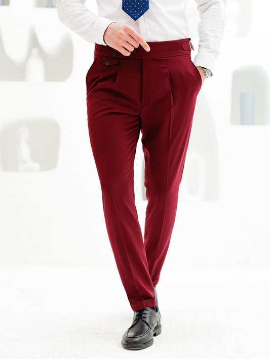 Bordeaux High Waist Slim-Fit Pants VIOSSI