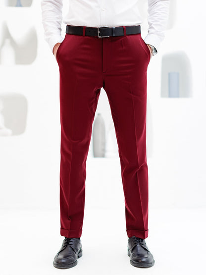 Bordeaux Mid Waist Slim-Fit Pants VIOSSI