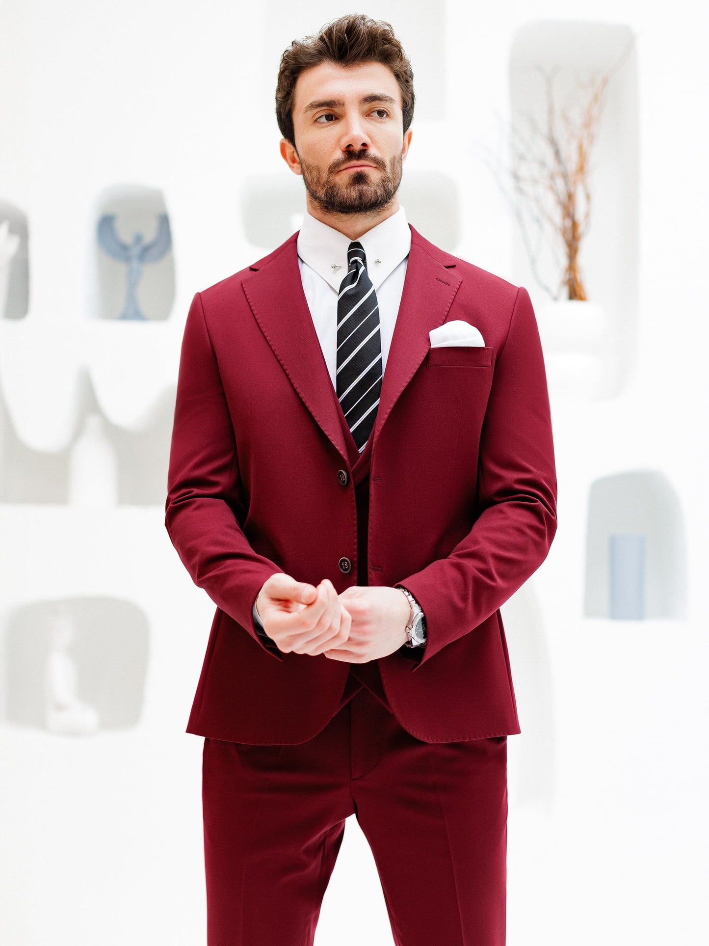 Bordeaux Slim-Fit Suit 3-Piece VIOSSI