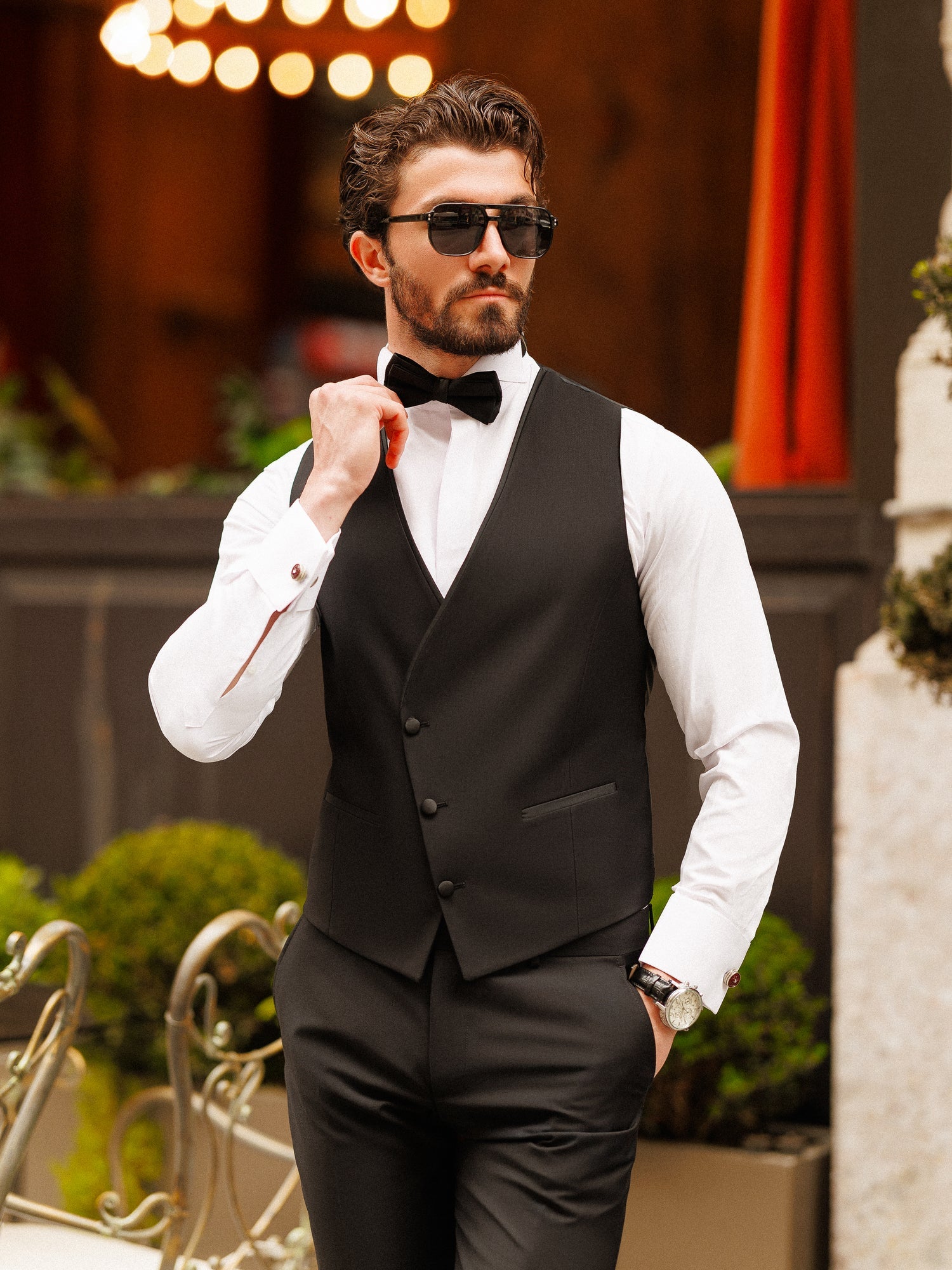 Black Slim-Fit Tuxedo 3-Piece - BRABION