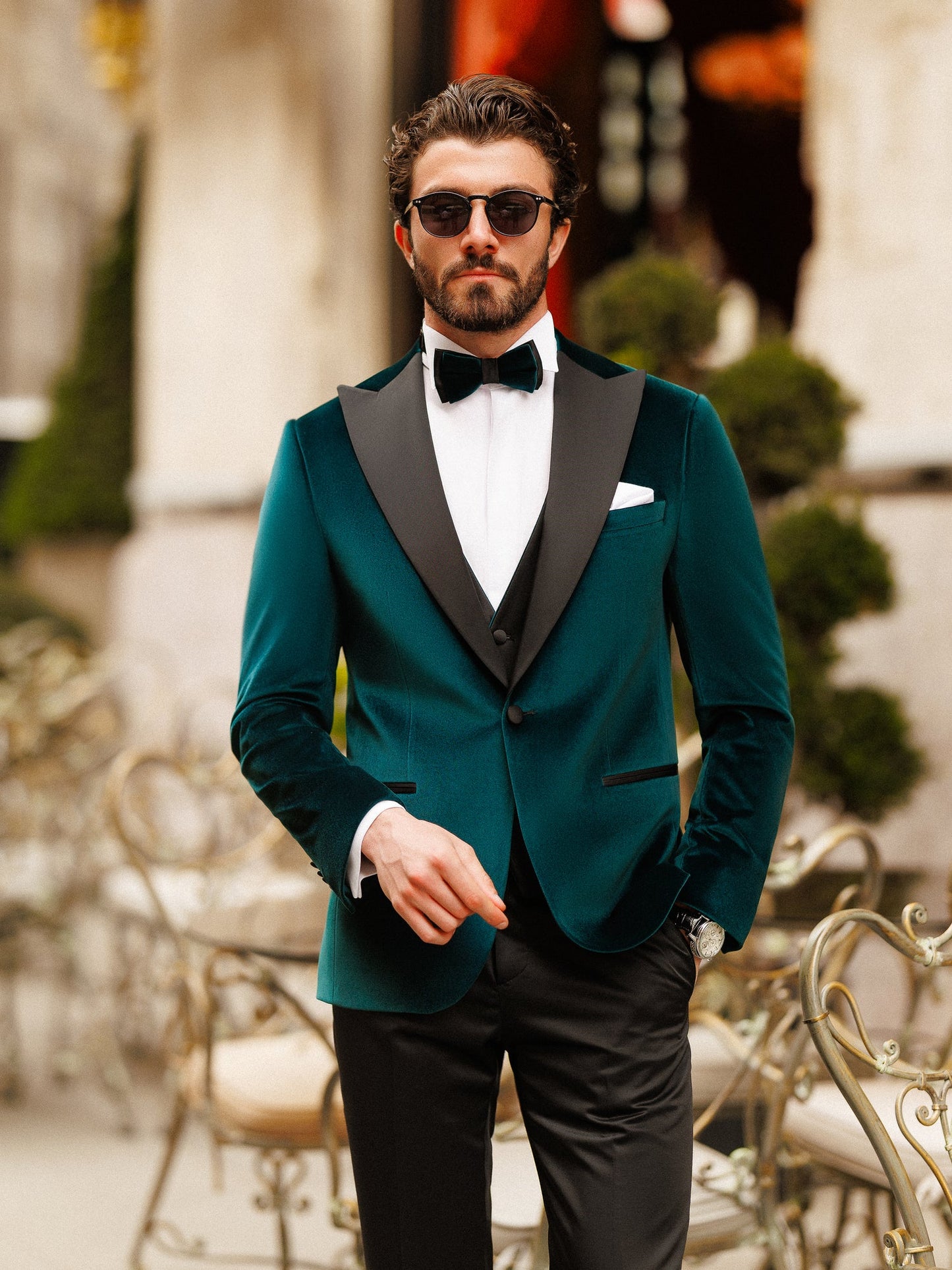 Emerald Velvet Slim-Fit Tuxedo 3-Piece - BRABION
