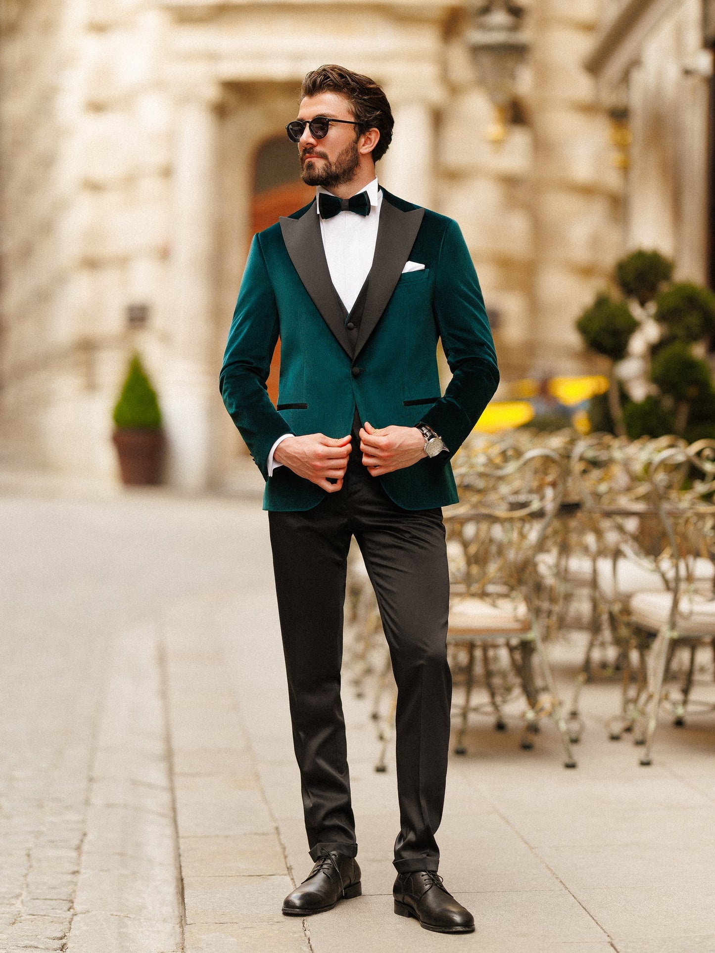 Emerald Velvet Slim-Fit Tuxedo 3-Piece - BRABION