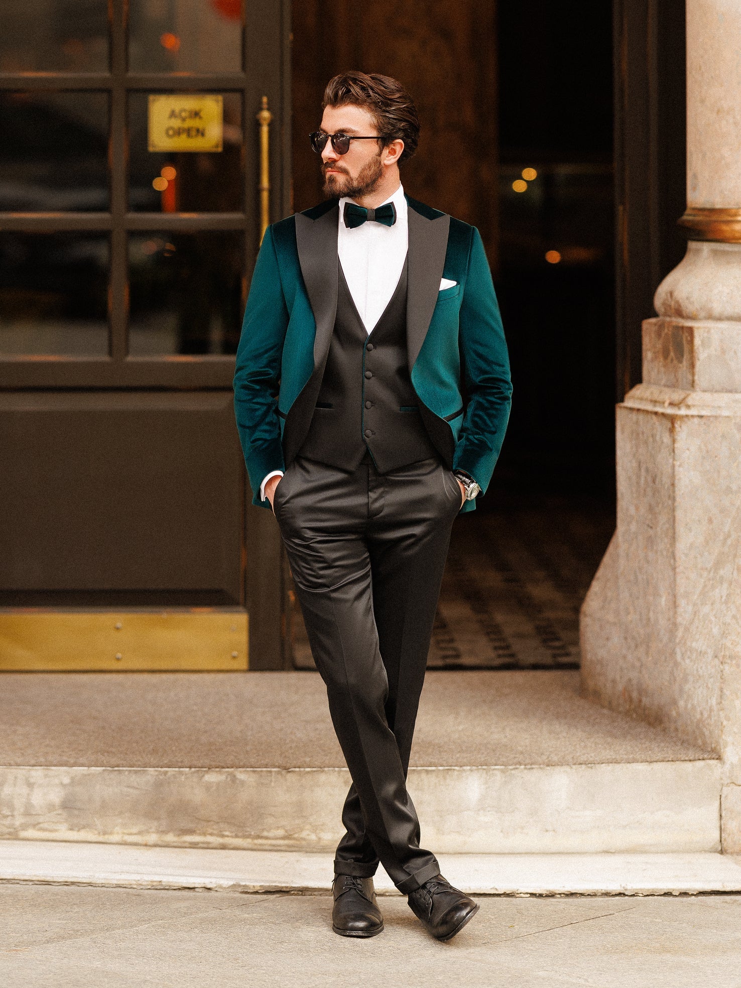 Emerald Velvet Slim-Fit Tuxedo 3-Piece - BRABION