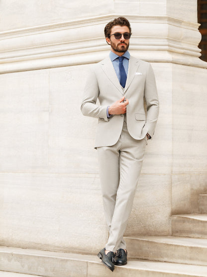 Grey Slim-Fit Suit 3-Piece VIOSSI