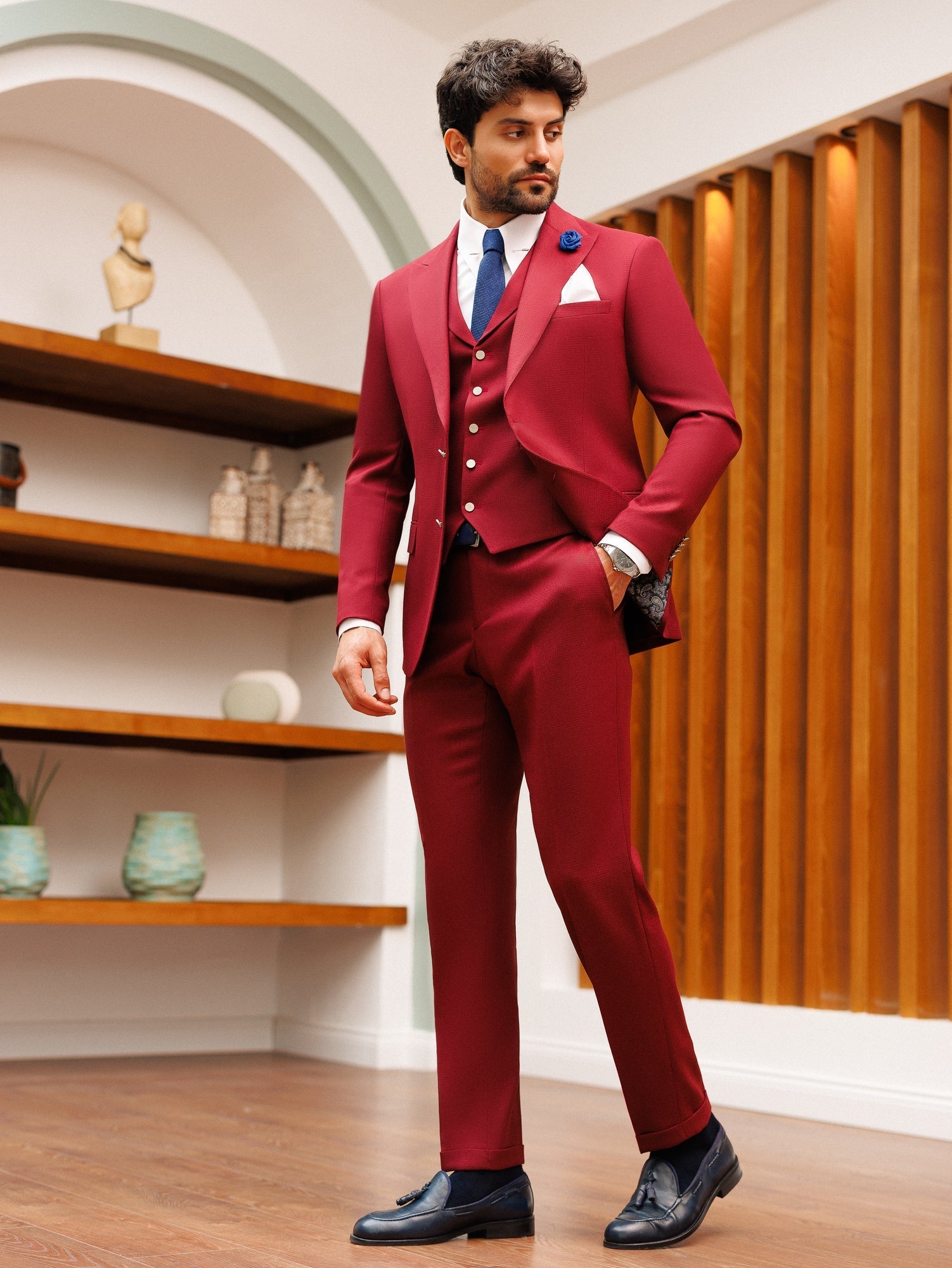 Bordeaux Slim-Fit Suit 3-Piece VIOSSI